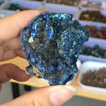 Natūralaus Malachito Azurite Rūdos Mineralinių Žaliavų Brangakmenio Reiki Krištolo, Malachito Geode Gydymo Akmuo Priėmimo Dekoro dažų