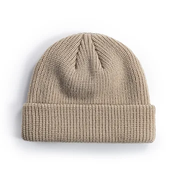 Nauja megzta kepurė moterims rudens ir žiemos melionas odos skrybėlę vyrų šiltas trumpas šalto skrybėlę vilnonių skrybėlę