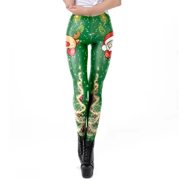 Naujas 3D Seksuali Moteris Legging Kalėdų Eglutė Briedžių Snaigės Spausdinimo Fitneso leggins Mados Plonas Aukštos Juosmens Antblauzdžiai Moteris Kelnės