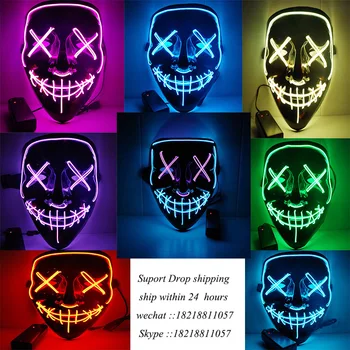 Naujas Halloween Mask LED Šviesos Šalis Kaukės Prapūtimo Rinkimų Metais Labai Juokingas, Kaukių Festivalis Cosplay Kostiumų Švyti Tamsoje