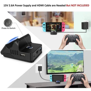Nešiojamų Įkrovimo Dokas Stovas Nintendo Jungiklis / Lite TV su HDMI suderinamų Vaizdo Konvertavimo Adapteris, USB Kroviklis Stotis