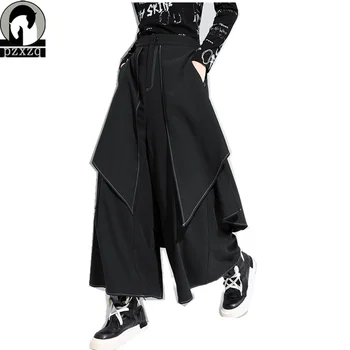 Originalus Harajuku hip-hop stiliaus kelnės prarasti plius dydis gatvės pločio kojų kelnės moterims Gumelės Kelnės rudenį ir žiemą