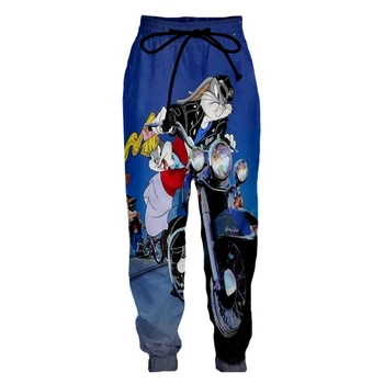PLstar Kosmosas Anime ir Animacinių filmų Bugs Bunny Looney Tunes Rudenį Vyrų/Moterų Sweatpants 3Dprint Boy&Girl Pants Juokinga Retro Kelnės-3