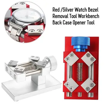 Profesinės Žiūrėti Bezel Removal Tool Workbench Atgal Atveju Atidarytuvas Priemonė, Laikrodžių Taisymo Įrankis Watchmaker Žiūrėti Dalių Raudona /Sidabrinė