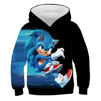 Super Sonic the hedgehog Hoodie vaikų Palaidinukė 3D spalvų Cosplay apranga jaunų berniukų. Mergaičių kostiumas 4-14y