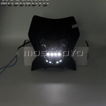 Supermoto LED Žibintų w/ Dual Kaukė Sporto HI LO Šviesos Veikia Lempa XC-W XC-F XCF-W WIKI ECX-F SX SX-F 150/250/300/350/450