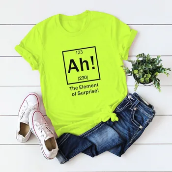 Vasaros Mados O-kaklo trumpomis Rankovėmis T-Shirt Moterims, Kūrybos Cheminis Elementas Spausdinti marškinėliai Grafinis Tees Moterų Marškinėlius