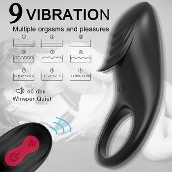Vibratorius Gaidys Žiedas Vyrams Belaidžio Nuotolinio Valdymo Vibruojantys Penio Žiedai USB Įkrovimo Silikono Skaistybės Sekso Žaislas, Skirtas Suaugusiųjų Pora
