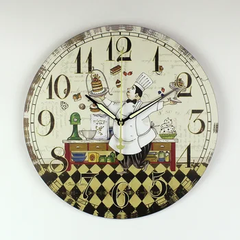 Virtuvės Sienos Laikrodį, Modernus Dizainas, Garantija 3 Metai Animacinių filmų Valgykla, Sienų Apdaila Žiūrėti Laikrodis Su Silent Laikrodis Judėjimas