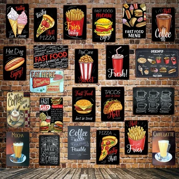 [ WellCraft ] Greito Maisto Hot dog Ledai, Pica, Kavos Metalo Pasirašyti Sienos Plokštė Pub baras Derliaus Tapybos Asmenybės Dekoro LT-1723